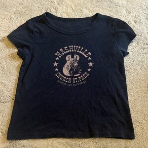 Brandy Melville Nashville Graphic Tee - Navy